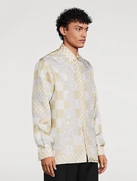 Contrasto Medusa Silk Long-Sleeve Shirt