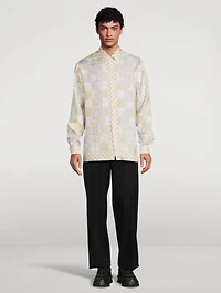 Contrasto Medusa Silk Long-Sleeve Shirt
