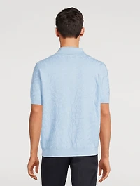 Barocco Silk And Cotton Knit Polo Shirt
