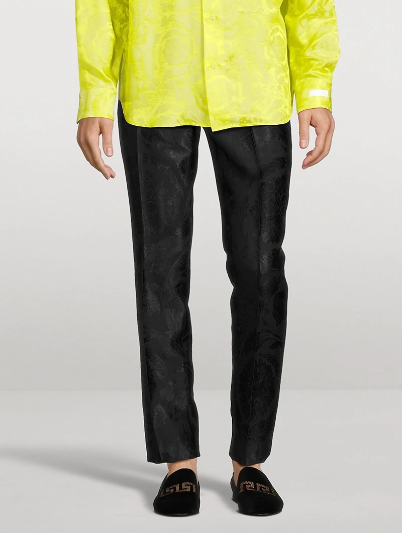 Barocco Jacquard Wool-Blend Pants