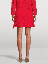 Anemones-Embroidered Mini Skirt