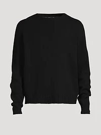 Wool-Blend Curved Logo Sweater