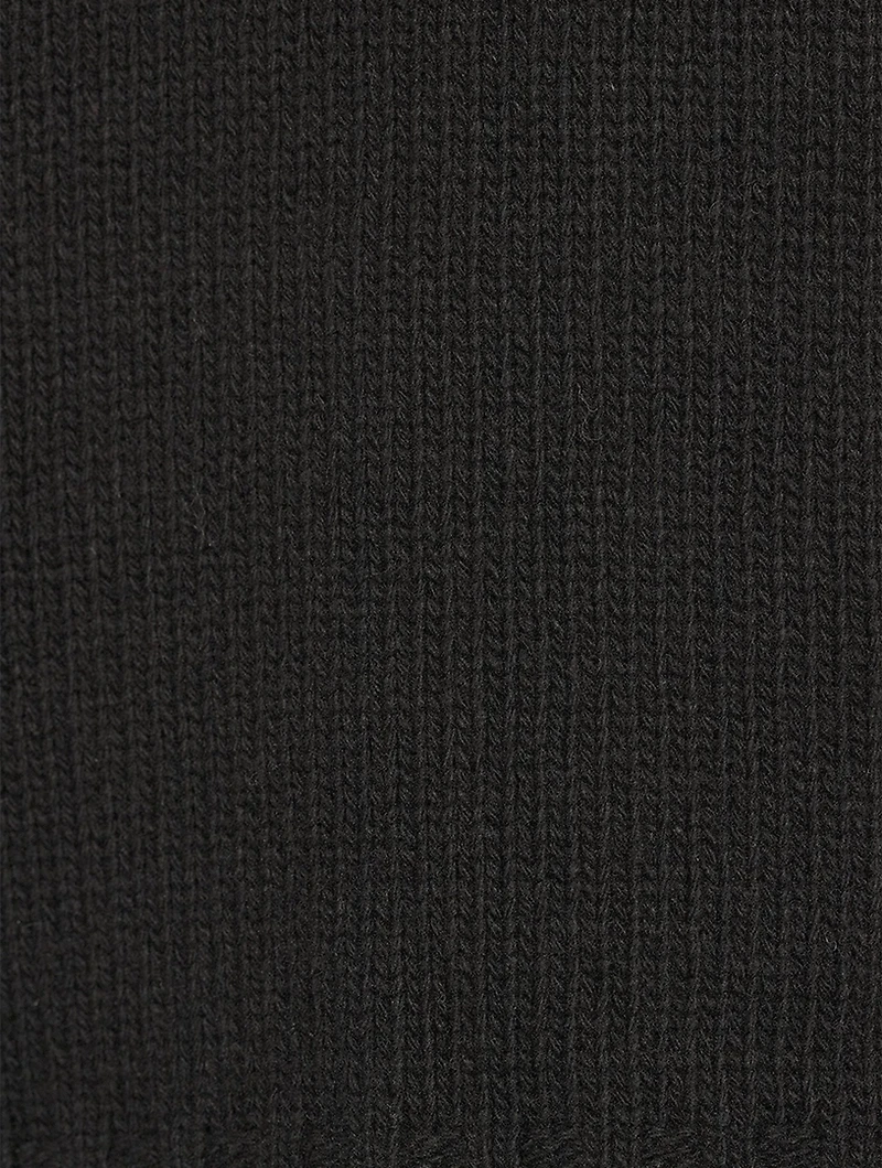 Wool-Blend Curved Logo Sweater