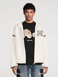 Monogram Wool-Blend Zip Hoodie
