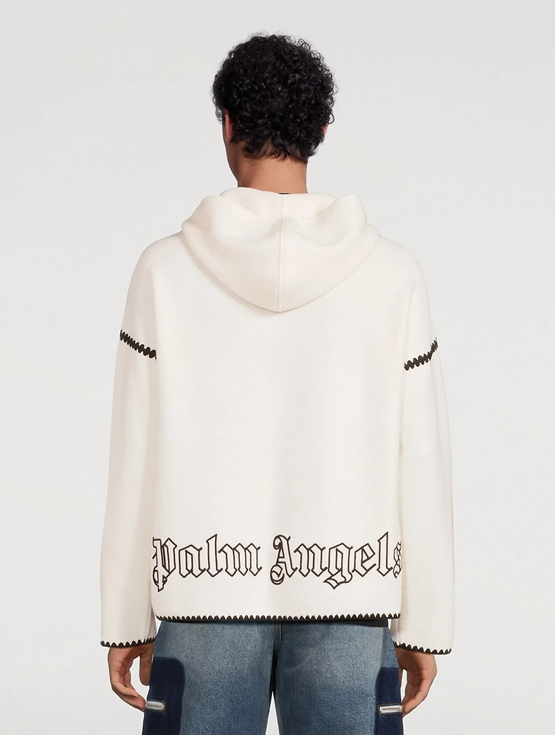 Monogram Wool-Blend Zip Hoodie