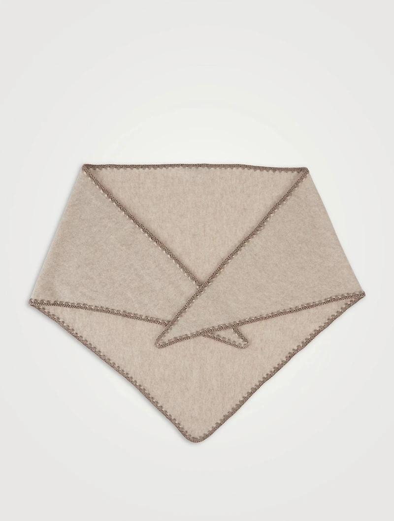 Cashmere Crochet Trim Triangle Scarf