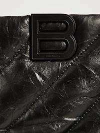 Large Crush Quilted Leather Tote Bag