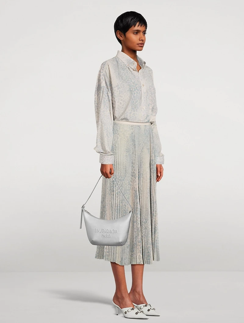 Mary-Kate Metallic Leather Sling Bag