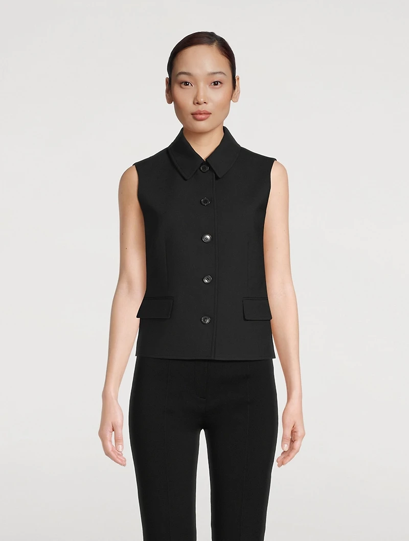 Wool-Blend Tailored Vest