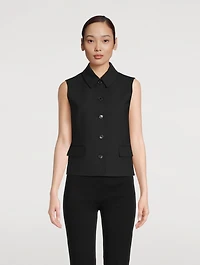 Wool-Blend Tailored Vest