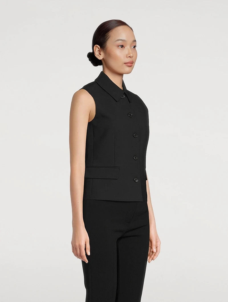 Wool-Blend Tailored Vest
