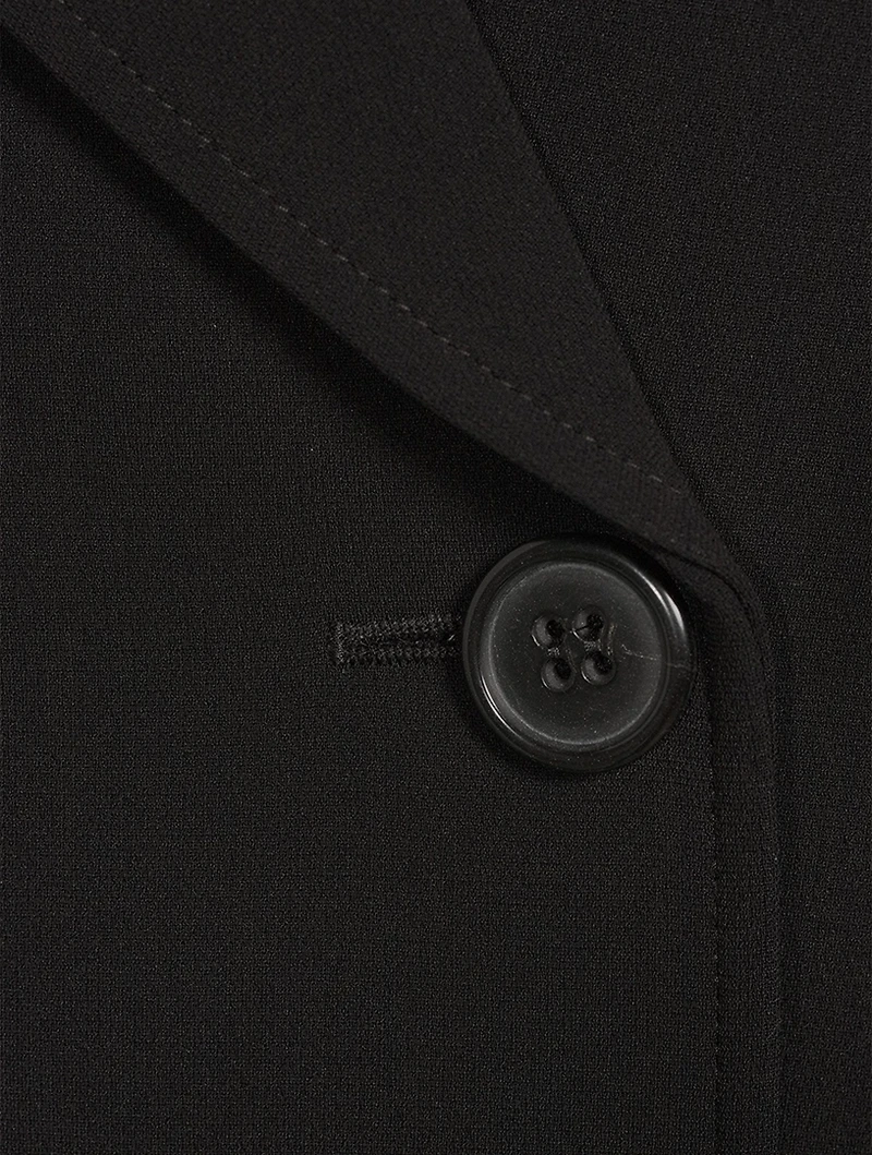 Double-Breasted Cropped Admiral Crepe Trench Coat