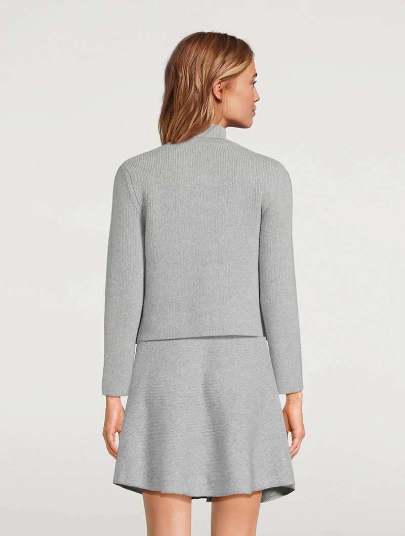 Felted Wool Cashmere Cropped Cardigan