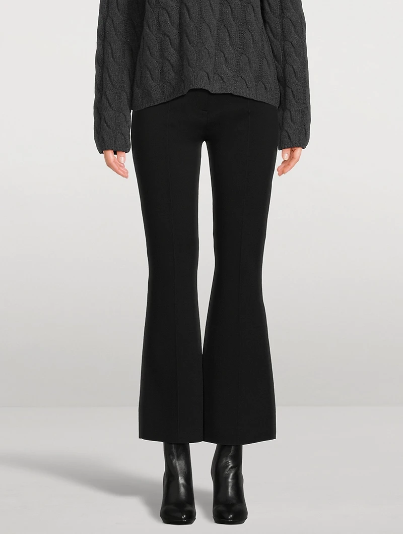 Crepe Knit Flared Trousers