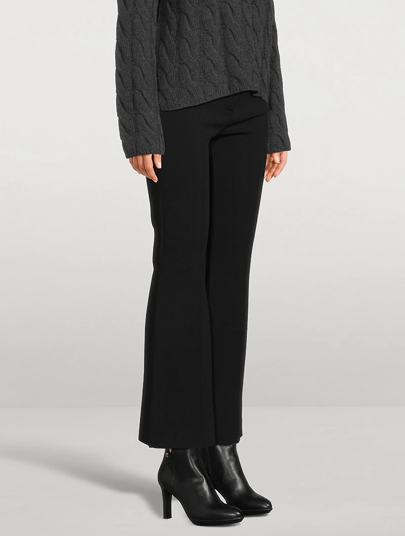 Crepe Knit Flared Trousers