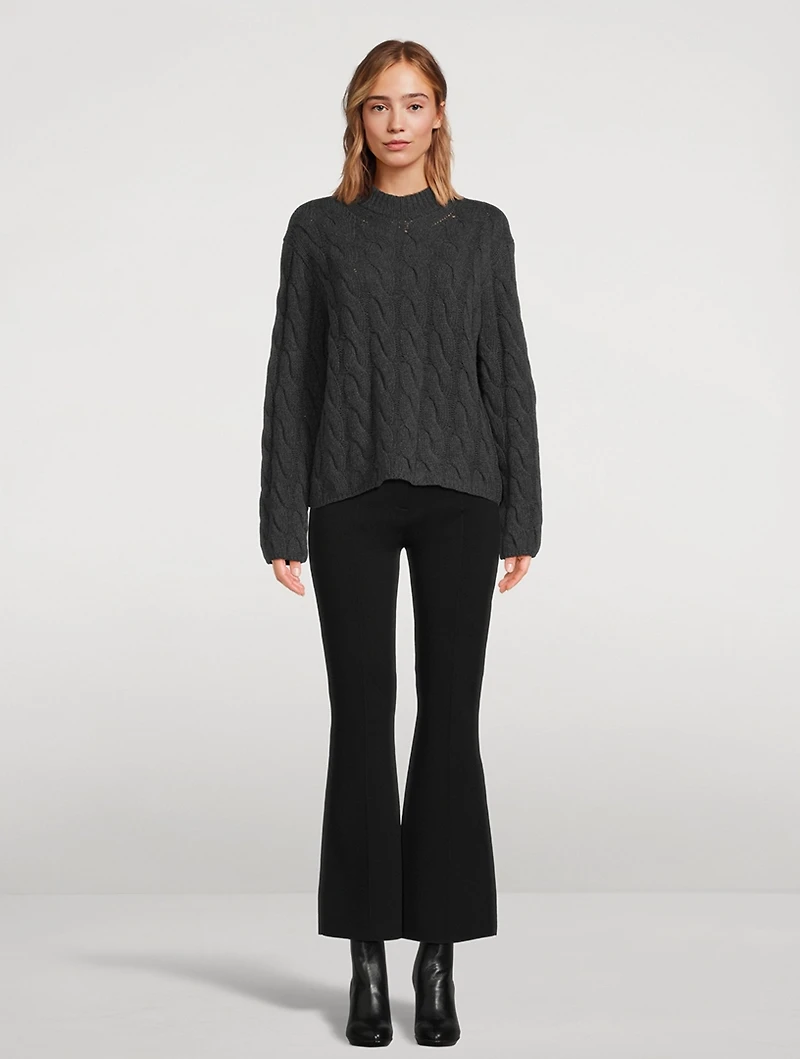 Crepe Knit Flared Trousers