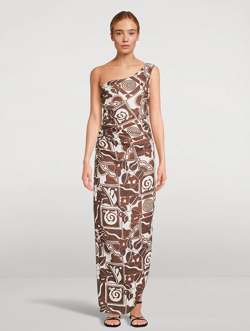 Enya Hemp One-Shoulder Maxi Dress