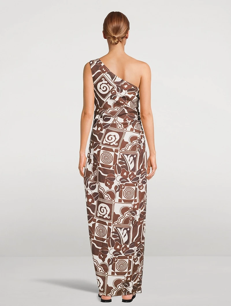 Enya Hemp One-Shoulder Maxi Dress