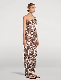 Enya Hemp One-Shoulder Maxi Dress