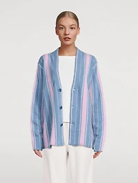 Baja Everywhere Stripe Jacquard Cashmere Cardigan