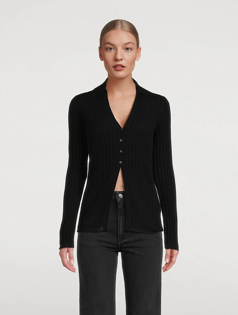 Rib-Knit Cardigan