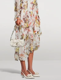 Amita Floral Appliqué Leather Slingback Pumps
