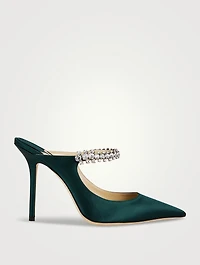 Bing 100 Satin Mules With Crystal Strap