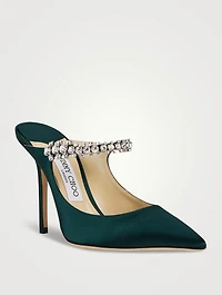 Bing 100 Satin Mules With Crystal Strap