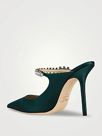 Bing 100 Satin Mules With Crystal Strap