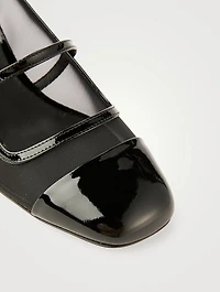 Elisa Leather And Mesh Mary Jane Pumps