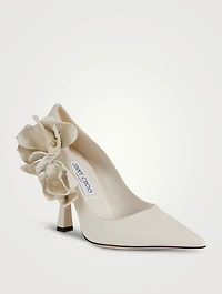 Rene Floral Appliqué Leather Pumps