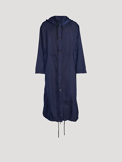 Nylon Gabardine Long Coat