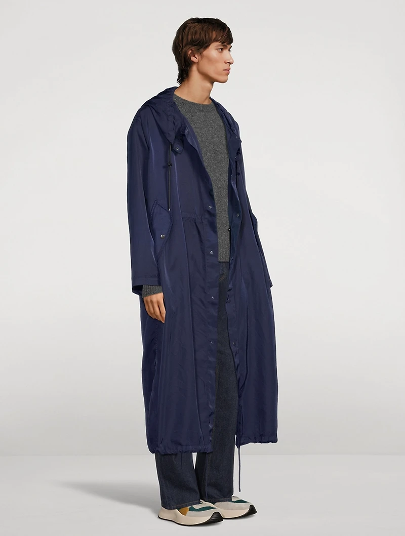 Nylon Gabardine Long Coat