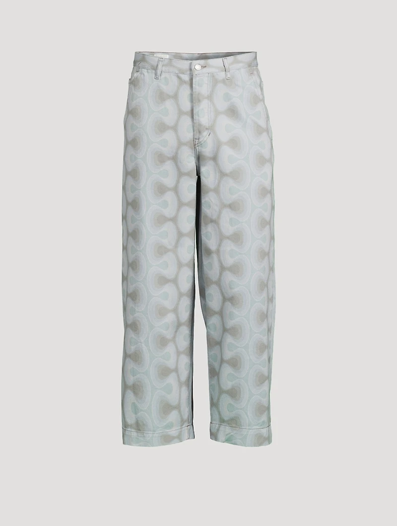 Printed Straight-Leg Jeans