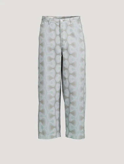 Printed Straight-Leg Jeans