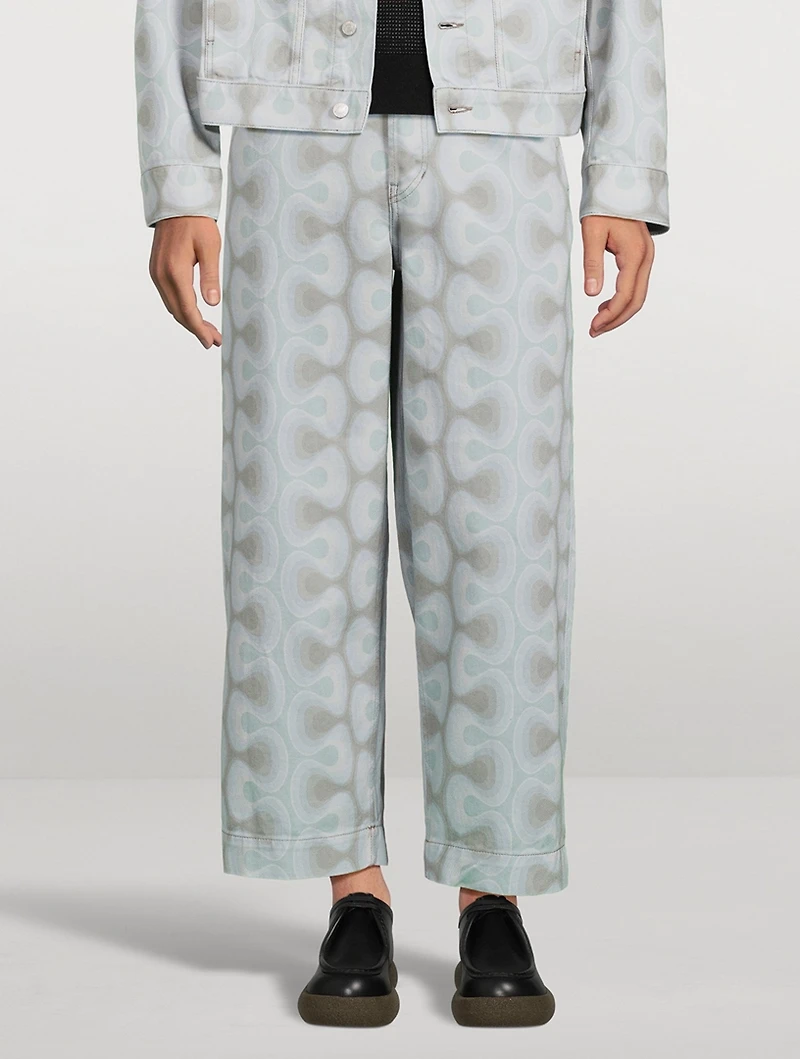 Printed Straight-Leg Jeans