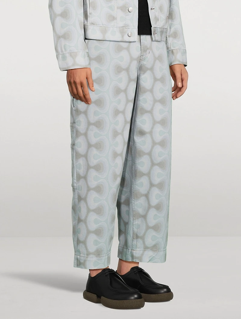 Printed Straight-Leg Jeans