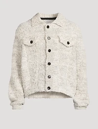Fluffy Cotton-Blend Cardigan