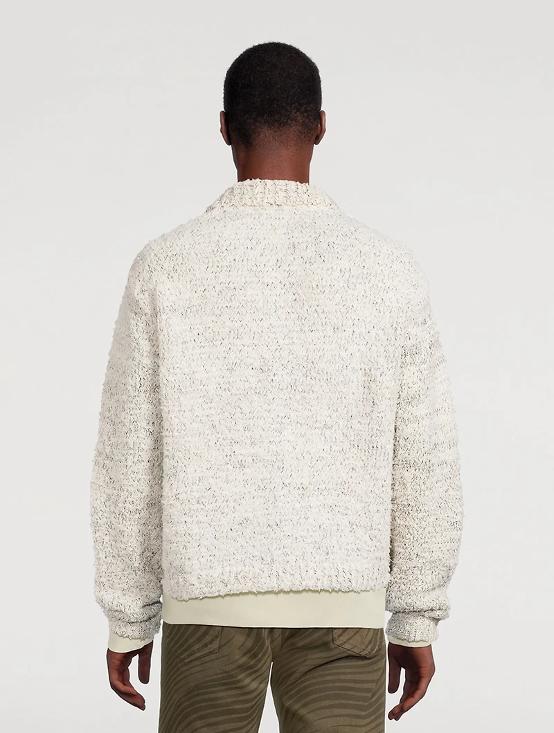 Fluffy Cotton-Blend Cardigan