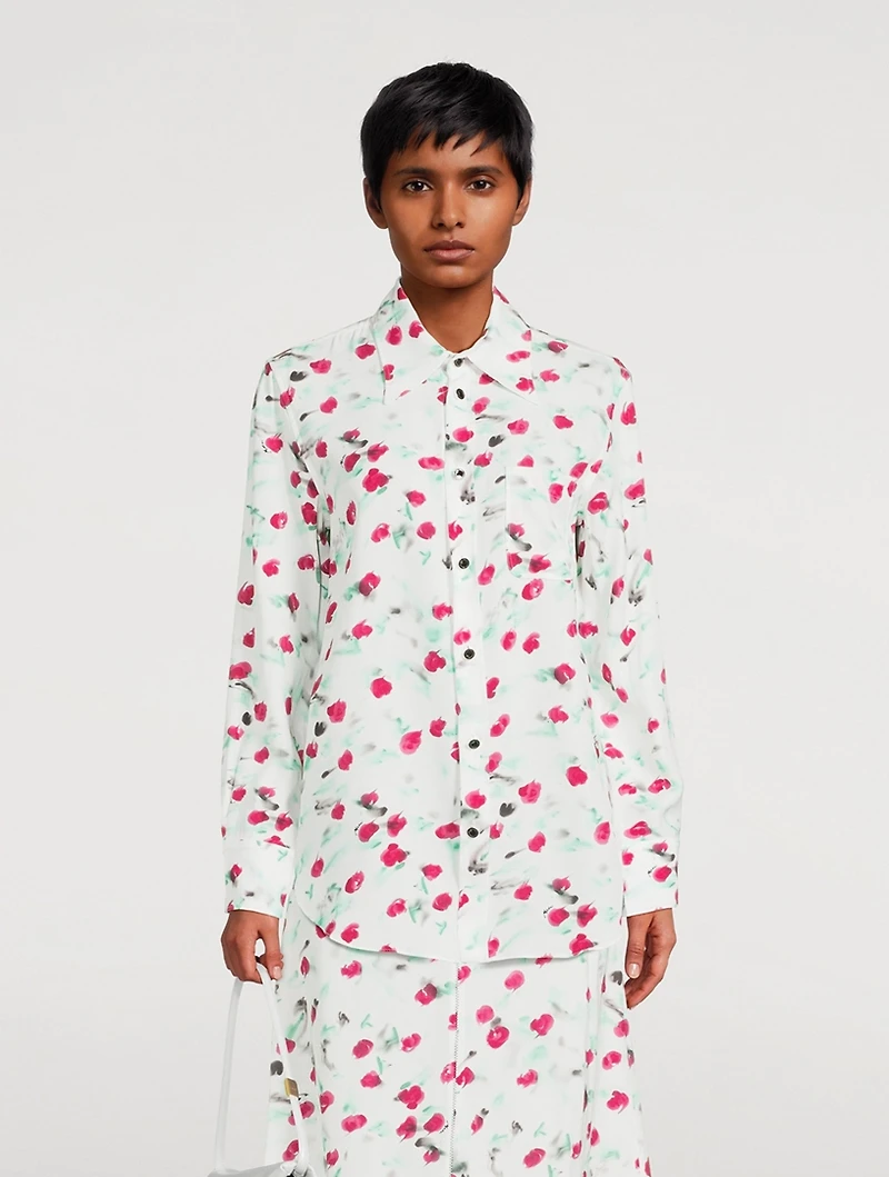 Long-Sleeve Shirt Floral Print