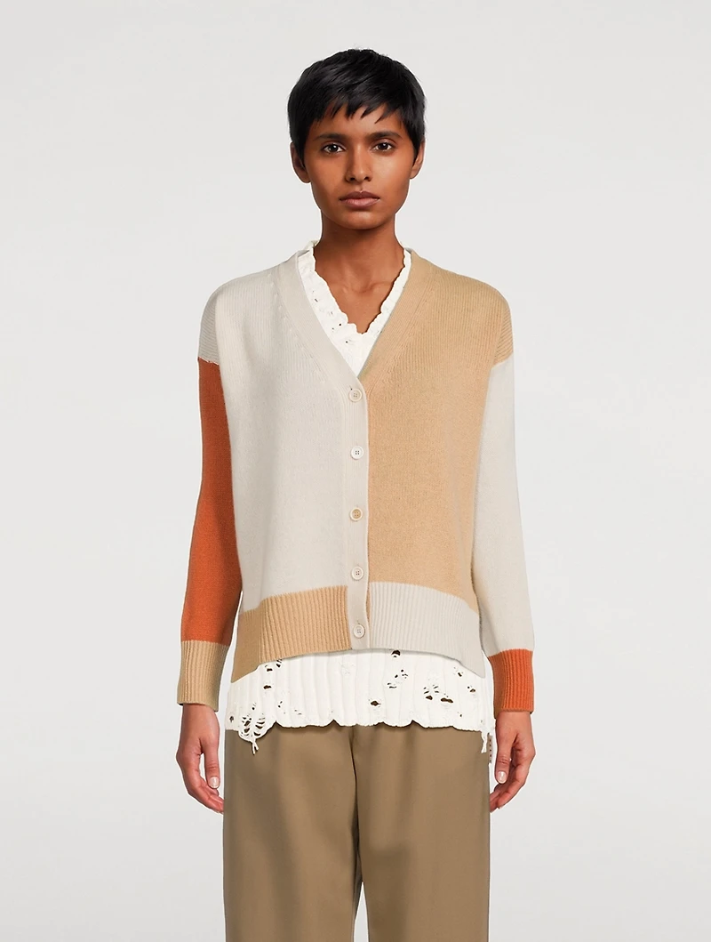 Colourblock Cashmere Cardigan