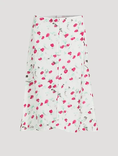 A-Line Midi Skirt Floral Print