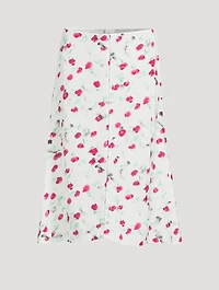 A-Line Midi Skirt Floral Print