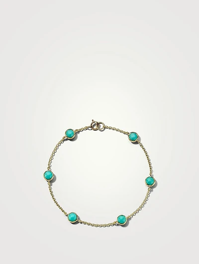 Lollipop 18K Gold Confetti Bracelet With Turquoise
