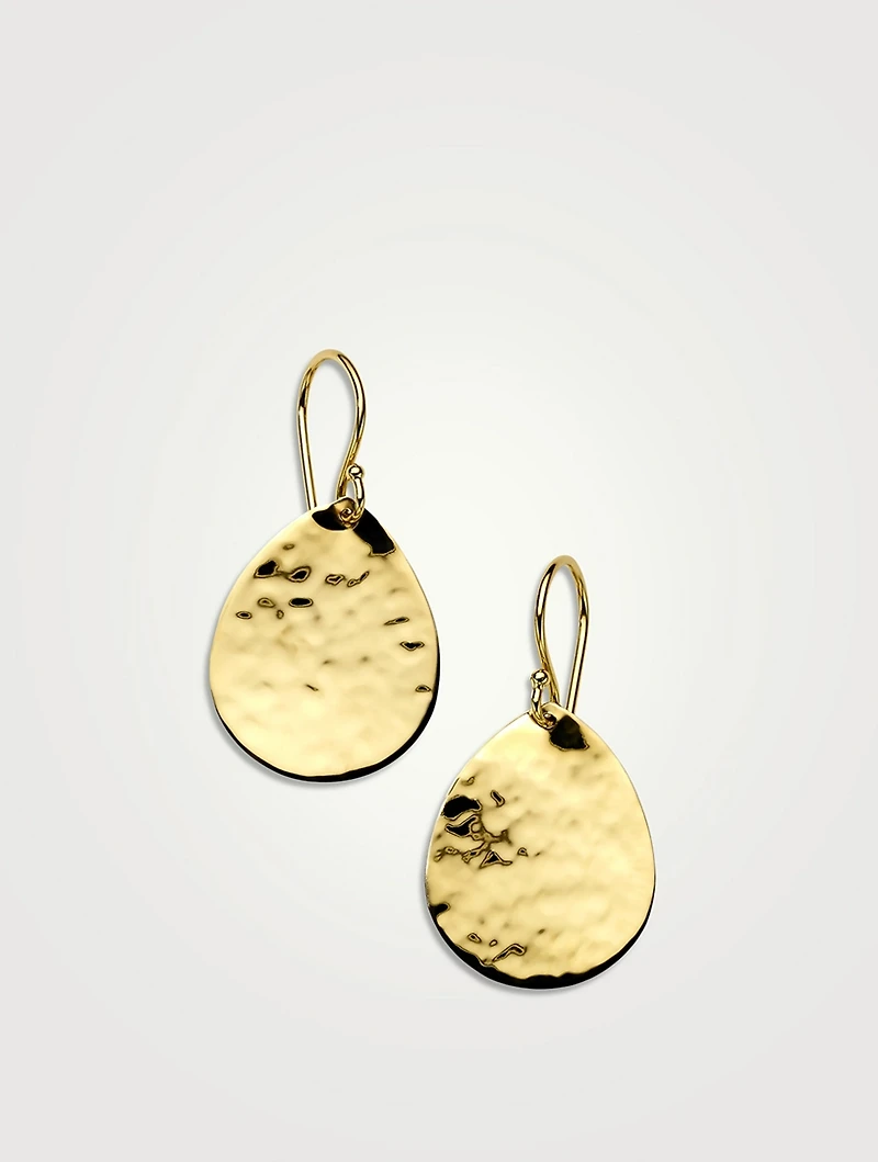 Large Classico 18K Gold Crinkle Teardrop Earrings