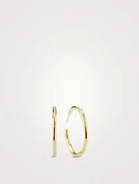 Medium Classico 18K Gold Hammered #3 Hoop Earrings