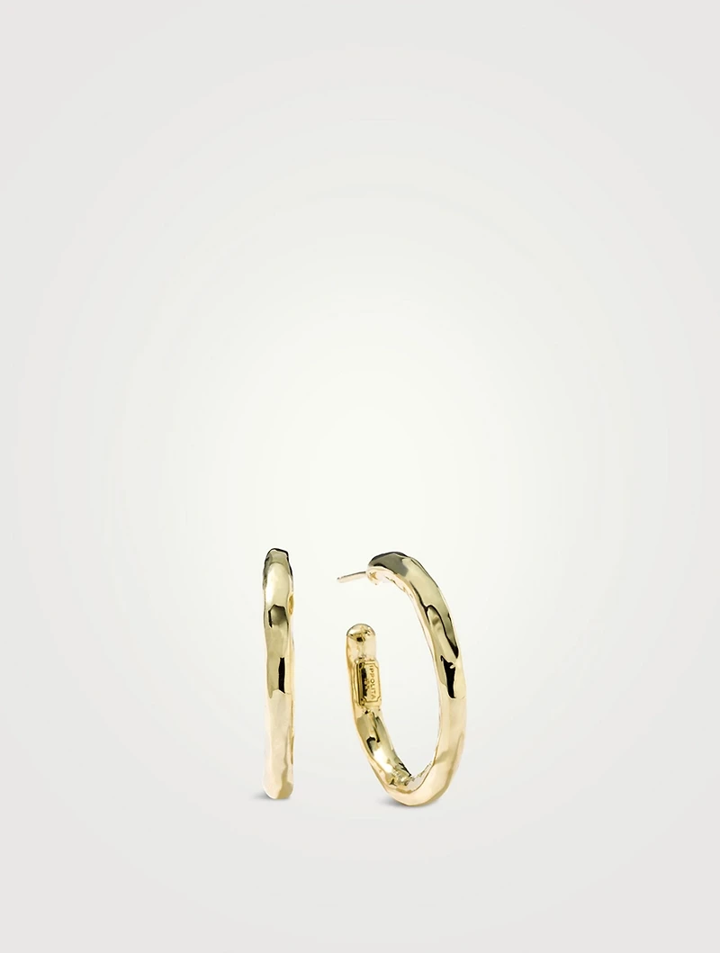 Small Classico 18K Gold Hammered #2 Hoop Earrings