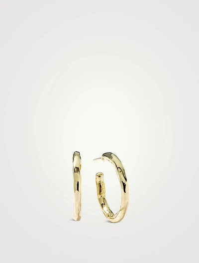 Small Classico 18K Gold Hammered #2 Hoop Earrings