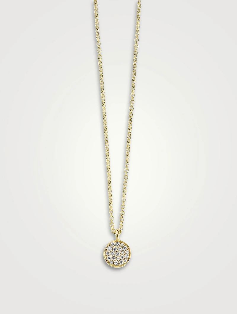 Mini Stardust 18K Gold Flower Pendant Necklace With Diamonds