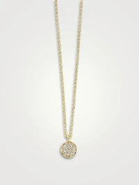 Mini Stardust 18K Gold Flower Pendant Necklace With Diamonds